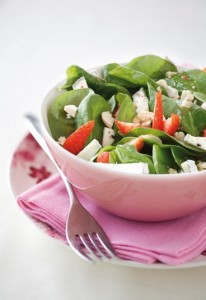 recette de la salade d'épinards et de goji