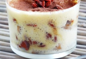 recette au goji : tiramisu au tofu soyeux et goji